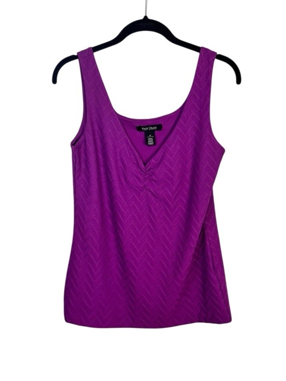 White House Black Market Tank Top Womens M Purple Textured Chevron